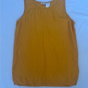 Women's Vintage 90s Early 2000s Silk Golden Yellow  Sleeveless Top